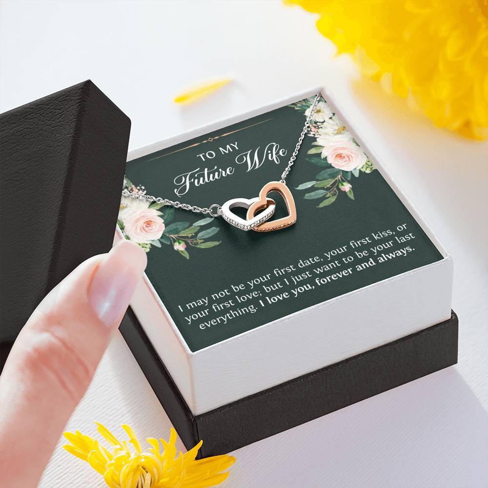Groom Gift to Bride on Wedding Day, To My Future Wife, Interlocking Heart Necklace For Women, Bride and Groom Gift Exchange