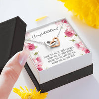 Load image into Gallery viewer, Graduation Gifts, Within You, Interlocking Heart Necklace For Women, College Preschool High School Graduation Present
