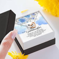 Load image into Gallery viewer, To My Granddaughter Gifts, We will love one another, Interlocking Heart Necklace For Women, Present From Grandfather
