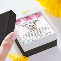 Load image into Gallery viewer, To My Granddaughter Gifts, Stay Strong Be Confident and just do Your Best, Interlocking Heart Necklace For Women, Present From Grandfather
