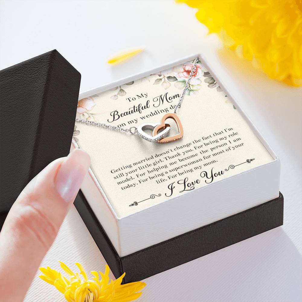 Mom of the Bride Gifts, I'm Still Your Little Girl, Interlocking Heart Necklace For Women, Wedding Day Thank You Ideas From Bride