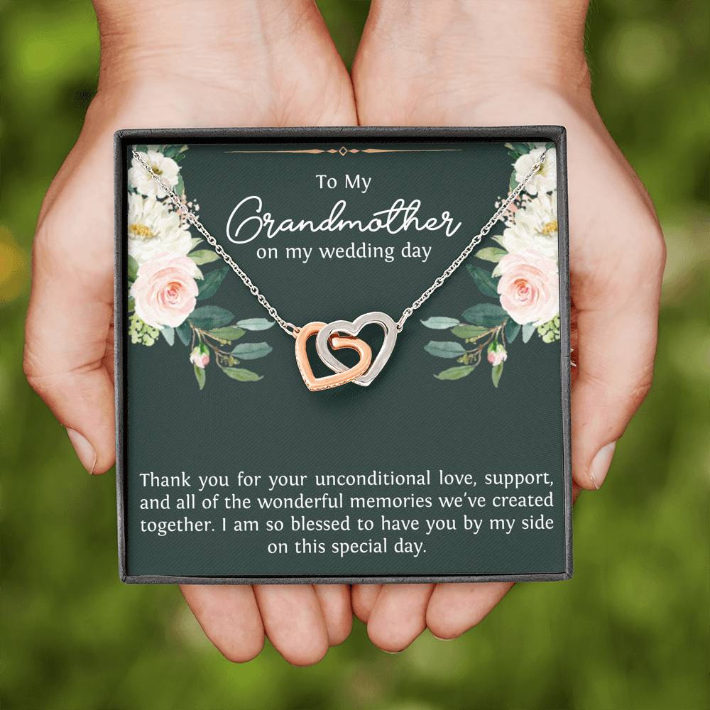 Grandmother of the Groom Gifts, Thank You For Your Love, Interlocking Heart Necklace For Women, Wedding Day Thank You Ideas From Groom
