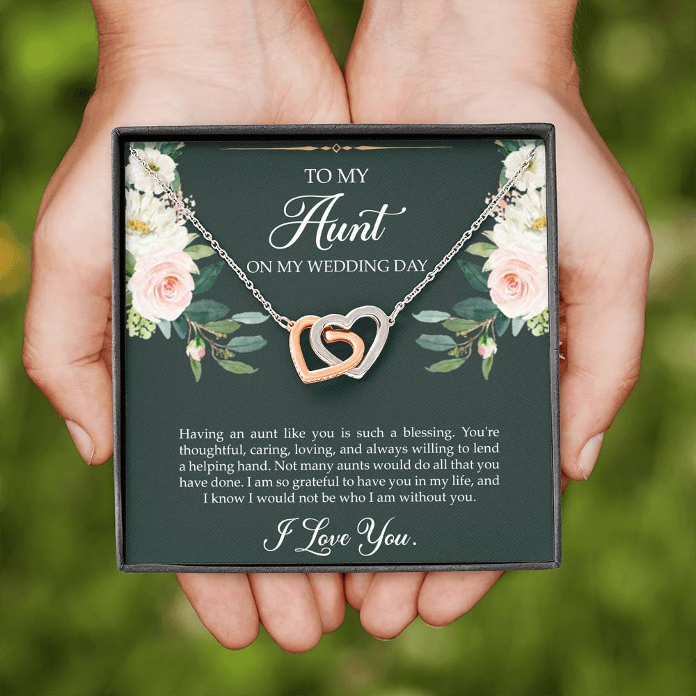 Aunt of the Bride Gifts, I Am So Grateful To Have You, Interlocking Heart Necklace For Women, Wedding Day Thank You Ideas From Bride