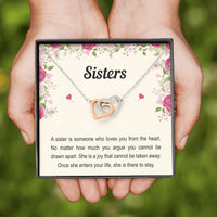 Load image into Gallery viewer, To My Sister Gifts, Someone Who Loves You From The Heart, Interlocking Heart Necklace For Women, Birthday Present Idea From Sister Brother

