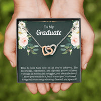 Load image into Gallery viewer, Graduation Gifts, Onward and Upward, Interlocking Heart Necklace For Women, College Preschool High School Graduation Present
