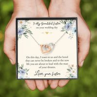 Load image into Gallery viewer, Bride Gifts, On This Day, Interlocking Heart Necklace For Women, Wedding Day Thank You Ideas From Sister
