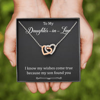 Load image into Gallery viewer, To My Daughter-in-law Gifts, I Know My Wishes Come True, Interlocking Heart Necklace For Women, Birthday Present Idea From Mother-in-law
