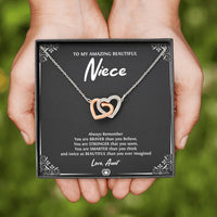 Load image into Gallery viewer, To My Niece  Gifts, Always Remember, Interlocking Heart Necklace For Women, Birthday Present Idea From Aunt
