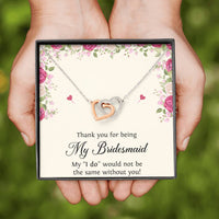 Load image into Gallery viewer, To My Bridesmaid Gifts, Thank You , Interlocking Heart Necklace For Women, Wedding Day Thank You Ideas From Bride
