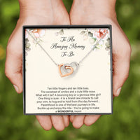 Load image into Gallery viewer, Gift for Expecting Mom, Brand New Miracle, Mom to Be Interlocking Heart Necklace For Women, Pregnancy Gift For New Mother
