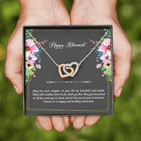 Load image into Gallery viewer, Retirement Gifts, Do What You Like, Happy Retirement Interlocking Heart Necklace For Women, Retirement Party Favor From Friends Coworkers
