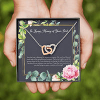 Load image into Gallery viewer, Loss of Dad Gifts, In Loving Memory, Sympathy Interlocking Heart Necklace For Loss of Dad, Memorial Sorry For Your Loss Present
