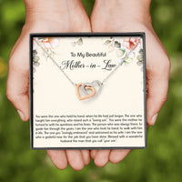 Load image into Gallery viewer, To My Mother-in-Law Gifts, The One Who Held His Hand, Interlocking Heart Necklace For Women, Birthday Mothers Day Present From Daughter-in-law
