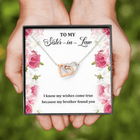 Load image into Gallery viewer, To My Sister-in-law Gifts, My Wishes Come True, Interlocking Heart Necklace For Women, Birthday Present Idea From Sister
