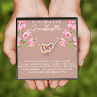 Load image into Gallery viewer, To My Granddaughter Gifts, I’ve Loved You Since Before, Interlocking Heart Necklace For Women, Birthday Present Idea From Grandma Grandpa
