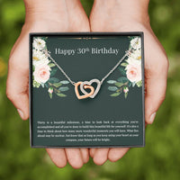 Load image into Gallery viewer, Daughter Interlocking Heart Necklace - Happy 30th Birthday Design | Milestone Gift
