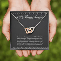 Load image into Gallery viewer, To My Daughter Gifts, You Are One Of My Greatest Joys, Interlocking Heart Necklace For Women, Birthday Present Ideas From Mom Dad
