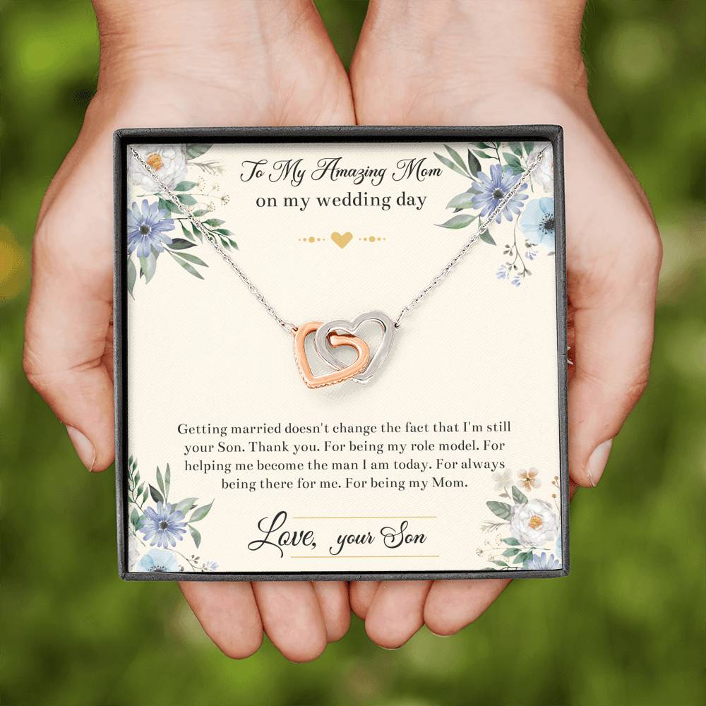Mom Of The Groom Gifts, I'm Still Your Son, Interlocking Heart Necklace For Women, Wedding Day Thank You Ideas From Groom
