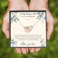 Load image into Gallery viewer, Mom Of The Groom Gifts, I&#39;m Still Your Son, Interlocking Heart Necklace For Women, Wedding Day Thank You Ideas From Groom
