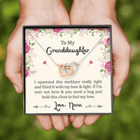 Load image into Gallery viewer, To My Granddaughter Gifts, Filled With My Love and Light, Interlocking Heart Necklace For Women, Birthday Present Idea From Nana
