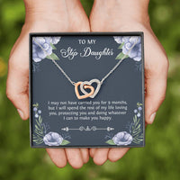Load image into Gallery viewer, To My Stepdaughter Gifts, I May Not Have Carried You For 9 Months, Interlocking Heart Necklace For Women, Birthday Present Idea From Stepmom
