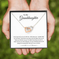Load image into Gallery viewer, To My Granddaughter Gifts, Every Day That You Are Not With Me, Interlocking Heart Necklace For Women, Birthday Present Idea From Grandma Grandpa
