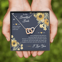 Load image into Gallery viewer, To My Bride Gifts, I Have A Dream, Interlocking Heart Necklace For Women, Wedding Day Thank You Ideas From Groom
