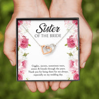 Load image into Gallery viewer, Sister of the Bride Gifts, Thanks For Being There, Interlocking Heart Necklace For Women, Wedding Day Thank You Ideas From Bride
