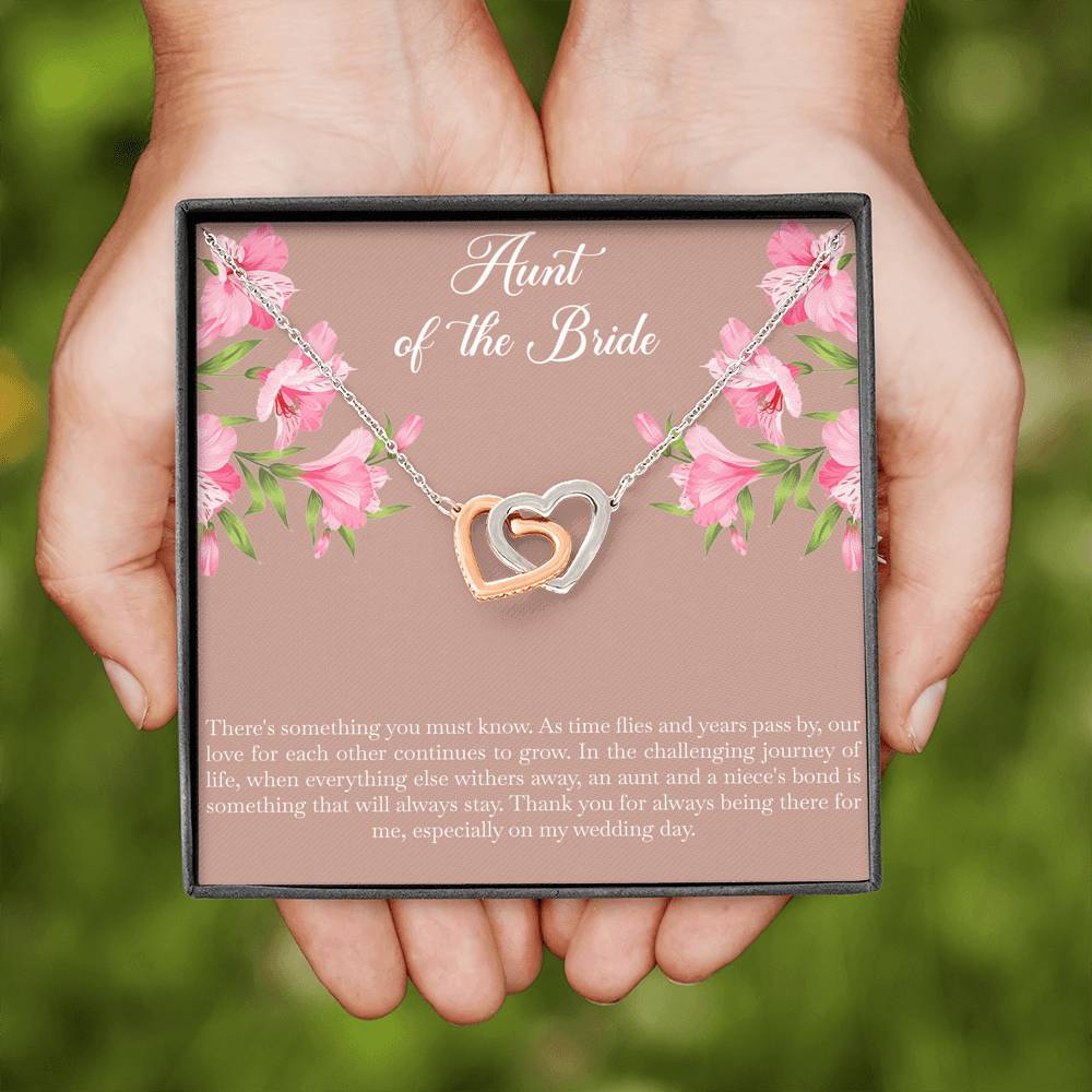 Aunt of the Bride Gifts, Our Love For Each Other Grows, Interlocking Heart Necklace For Women, Wedding Day Thank You Ideas From Bride