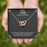 Load image into Gallery viewer, Mom Retirement Gifts, As You Retire, Happy Retirement Interlocking Heart Necklace For Women, Retirement Party Favor From Daughter Son
