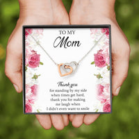 Load image into Gallery viewer, To My Mom Gifts, Thank You For Standing By My Side, Interlocking Heart Necklace For Women, Birthday Mothers Day Present From Son Daughter
