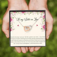 Load image into Gallery viewer, To My Sister-in-law Gifts, A New Friend, Interlocking Heart Necklace For Women, Birthday Present Idea From Sister
