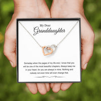 Load image into Gallery viewer, To My Granddaughter Gifts, Someday When The Pages Of My Life End, Interlocking Heart Necklace For Women, Birthday Present Idea From Grandma Grandpa
