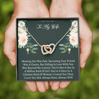 Load image into Gallery viewer, To My Wife, Meeting You Was Fate, Interlocking Heart Necklace For Women, Anniversary Birthday Gifts From Husband
