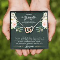 Load image into Gallery viewer, To My Stepdaughter Gifts, You May Not Be Flesh Of My Flesh, Interlocking Heart Necklace For Women, Birthday Present Idea From Stepmom Stepdad

