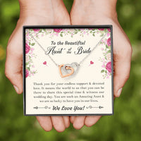 Load image into Gallery viewer, Aunt of the Bride Gifts, Thank You For Your Support, Interlocking Heart Necklace For Women, Wedding Day Thank You Ideas From Bride
