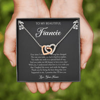 Load image into Gallery viewer, To My Fiancée, I&#39;ll Love You Forever, Interlocking Heart Necklace For Women, Anniversary Birthday Valentines Day Gifts From Fiancé
