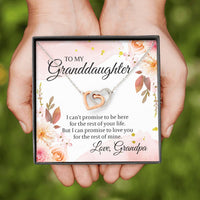 Load image into Gallery viewer, To My Granddaughter Gifts, I can promise to love you for the rest of mine, Interlocking Heart Necklace For Women, Present From Grandpa
