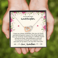 Load image into Gallery viewer, To My Granddaughter Gifts, I hope you always remember that you are loved, Interlocking Heart Necklace For Women, Present From Grandma
