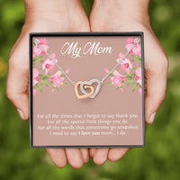Load image into Gallery viewer, To My Mom Gifts, I Need To Say I Love You, Interlocking Heart Necklace For Women, Birthday Mothers Day Present From Son Daughter
