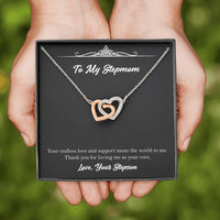 Load image into Gallery viewer, To My Stepmom Gifts, Your Endless Love And Support, Interlocking Heart Necklace For Women, Birthday Mothers Day Present From Stepson
