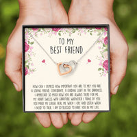 Load image into Gallery viewer, To My Best Friend Gifts, I Am So Blessed, Interlocking Heart Necklace For Women, Birthday Present Idea From Bestie
