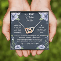 Load image into Gallery viewer, To My Mother-in-law Gifts, I Feel So Lucky, Interlocking Heart Necklace For Women, Birthday Mothers Day Present From Daughter-in-law Son-in-law
