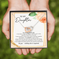 Load image into Gallery viewer, To My Daughter Gifts, You Are My Greatest Gift, Interlocking Heart Necklace For Women, Birthday Present Ideas From Mom Dad
