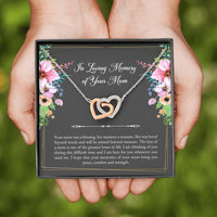 Load image into Gallery viewer, Loss of Mom Gifts, In Loving Memory, Sympathy Interlocking Heart Necklace For Loss of Mom, Memorial Sorry For Your Loss Present
