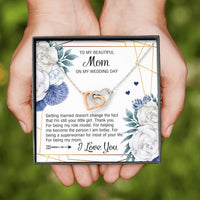 Load image into Gallery viewer, To My Mom Gifts, I&#39;m Still Your Little Girl, Interlocking Heart Necklace For Women, Wedding Day Thank You Ideas From Daughter

