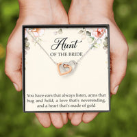 Load image into Gallery viewer, Aunt of the Bride Gifts, You Have Ears That Always Listen, Interlocking Heart Necklace For Women, Wedding Day Thank You Ideas From Bride
