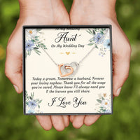 Load image into Gallery viewer, Aunt of the Groom Gifts, Forever Your Nephew, Interlocking Heart Necklace For Women, Wedding Day Thank You Ideas From Groom

