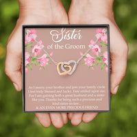 Load image into Gallery viewer, Sister of the Groom Gifts, As I Marry Your Brother, Interlocking Heart Necklace For Women, Wedding Day Thank You Ideas From Bride

