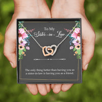 Load image into Gallery viewer, To My Sister-in-Law Gifts, The Only Thing Better, Interlocking Heart Necklace For Women, Wedding Day Thank You Ideas From Bride
